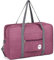 Handgepäck Tasche für Flugzeug Reisetasche Klein Faltbare Handgepäck Koffer 55x40x20cm / 45x36x20cm Sporttasche Krankenhaustasche Weekendertasche von WANDF (B - Denim Weinrot mit Schultergurt)
