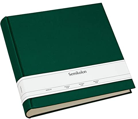 Semikolon 363984 Foto-Album Classic XLarge - 32 x 31 cm, 130 Seiten cremefarben, für 260 Fotos - forest grün
