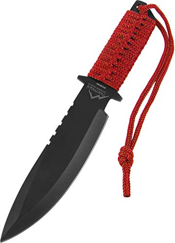 normani Messer mit feststehender Klinge und Nylontasche, Griff mit Nylonband Adventurer Farbe Rot