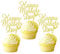 Arthsdite 24pcs Happy Mothers Day Cupcake Toppers Mom Cupcake Picks Love Mum Cake Decoration Party Supplies for Mother's Day Party Decorations Supply- Gold Glitter