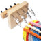 Fringe Twister with 4 Clips, Wood Cord Maker Tool for Quickly Twisting, Yarn Fringe Twister for Weaving, Tassel/Rope Making Machine