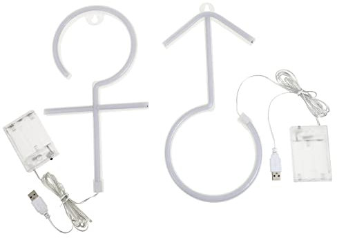jojofuny 2st Neonlichter Toilette Neonschild Waschraum Wandschild M?nnliches Weibliches Neonlicht Männlich Weibliches Neonlicht Neon-wc-schild Led-nachtlicht Weihnachten Plastik Fräulein