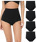 wirarpa Women's Cotton Knickers Super High waisted Briefs Ladies Underwear Full Coverage Panties Black 4 Pack 3XL