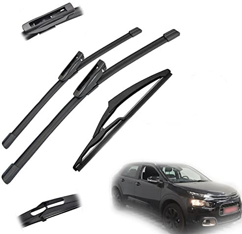 MSRAO Essuie Glaces pour Citroen C4 pour Cactus 2014 2015 2016 2017 2018 2019 2020 26+ 18 + 10 Avant Arrière Pare-Brise Balais D'essuie-Glace Brosses Cutter Accessoires