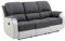 Vente-unique-Relaxsofa 3-Sitzer - Microfaser & Kunstleder - Grau & Weiß - Brody