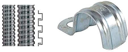 Flexa Metallschutzschlauch SPR-AS AD17/10m Stahl,vz,VDE SPR-AS Metall-Schutzschlauch 4025113116383 & Fischer Befestigungsschelle BSM 16, 60149, 50 Stück