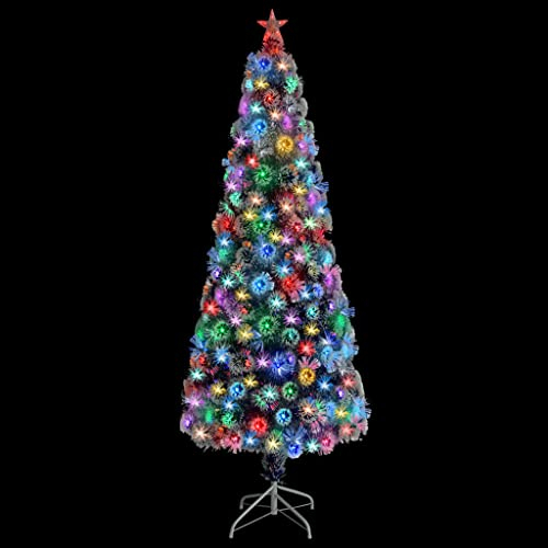 Bussandri Exclusive - Künstlicher Weihnachtsbaum mit LED Weiß & Blau 210 cm Glasfaser