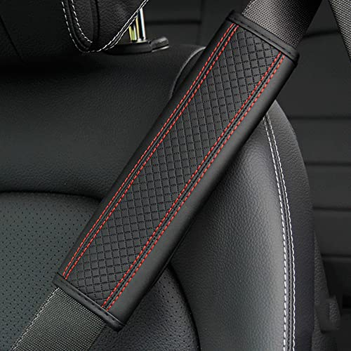 REDOVO Auto Gurtpolster für Mercedes Benz B-Class B180 B180d B200 B200d AMG Sicherheitsgurt Schulterpolster Bequem Geschmeidig Innenausstattung Styling Zubehör,Black and Red Style