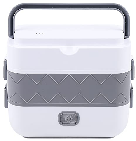 Elektrische Lunchbox, tragbare beheizte Lunchbox, Bento Box, Doppelschichtige Beheizte Lunchboxen, Brotdose, Warmhaltebox Edelstahl für Essen, Speisenwärmer Lebensmittel für Büroangestellter