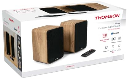 THOMSON Ensemble de Deux Enceintes Caisson Bois COSYThomson - Bluetooth5.0 WS602DUO
