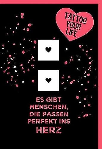 MyJagua 5087-23403 - Temporäre Tattoos, Schablonen Tiny Heart, Fake Tattoos, Karneval, Fasching, Festival Zubehör