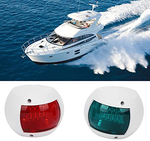 Luce Laterale per Barca, Luce di Segnalazione di Navigazione, Coppia di Luci di Segnalazione Luce di Navigazione per Barche Impermeabile a LED Verde Rosso Sferico DC12V-24V 3W