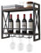 COSTWAY Portabottiglie per Vino da Parete Industriale, Scaffale di Stoccaggio per Vino a Parete a 2 Livelli con Porta Calici, in Metallo, per Casa, Bar, Cucina, Ristorante (60 x 20 x 55 cm)