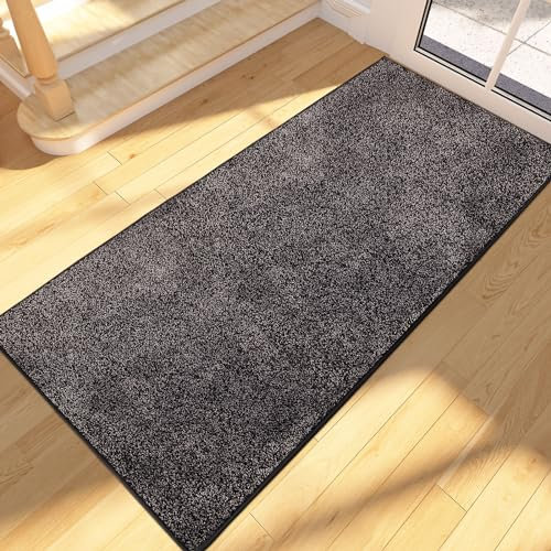 FCSDETAIL Schmutzfangmatte Innen Lang 60 x 150 cm, rutschfeste waschbare Fußmatte, absorbierend Türmatte, Fussmatte Läufer Teppich für Hund, Eingang, Flur, Küchen, Korridor