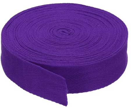 PATIKIL Baumwollband Baumwolle Gurtband 30mm x 9m, Schrägband Baumwoll Nahtband Köperband Saumband Einfassband Stoffband Webband zum Nähen für DIY Basteln Stricken Verpackungen, Lila
