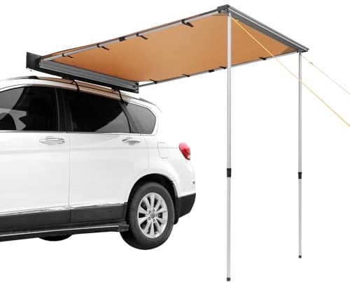 VEVOR Toldo Retráctil para Coche 1,4x2 m Toldo Lateral para Coche PU3000 mm UV50+ Resistente al Sol/Agua/Viento con Bolsa de Almacenamiento Toldo Lateral/Trasero para Camiones Furgonetas Autocaravanas