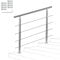 Fiqops Corrimano in acciaio inox, Ringhiera per scale esterni e interni 120 cm con 4 barre trasversali Ø 42 mm regolabile ad angolo per scale, giardino, ingresso casa, parapetto