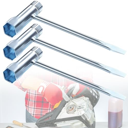 Jeinbuil 3 Stück Kombischlüssel 13 mm X 19 mm Zündkerzenschlüssel Kettensägenschlüssel T Schraubenschlüssel Motosägenschlüssel