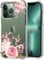 Jhxtech Phone Case for iPhone 13 Pro Case 6.1 Apple 13 Pro girls women, Slim Shockproof Clear Floral Pattern Soft Flexible TPU Protective Cover for iPhone 13 Pro Rose Flower