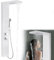 FIVMEN Colonna Doccia Pannello Doccia Multifunzione 4 in 1 in Acciaio Inox 304 con Doccia a Pioggia Doccetta Doccia Idromassaggio Doccia a Cascata, Bianco
