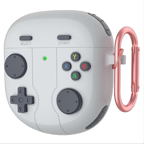 GIOPUEY Hülle Kompatibel mit Bose QuietComfort Earbuds II/Ultra 2023, Niedlich Spaß Cartoon Silikon TPU Schutzhülle mit Schlüsselbundhaken Case Cover für Jungen Mädchen Männer Frauen - Grey