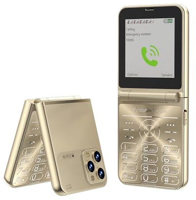 Cuifati Teléfono Celular con Tapa para Personas Mayores, Botón Grande, Sonido Fuerte, Pantalla Dual de 2,6 Pulgadas, 4 Tarjetas, 4 Teléfonos Móviles con Tapa en Espera 2G con Marcación
