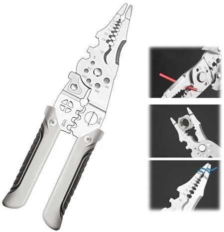Cable Stripper Tool,Multifunctional Wire Crimping Tool,Professional Wire Strippers Electrical for Easy Stripping, Crimping,and Cutting,High Carbon Steel,Versatile and Efficient