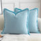 Mandioo 2er Set neutralen Baumwolle Quasten Kissenbezug 50x50cm Dekorative Kissenbezüge Dekokissen Boho Sofakissen Kissenhülle für Couch Sofa Schlafzimmer Wohnzimmer Heimdekoration Hellblau