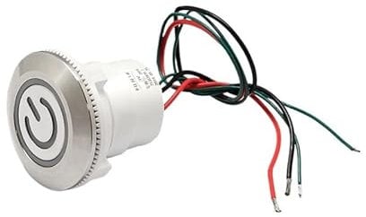 SFNGXXAG 30mm Stainless Steel Front IP68 2NO v 5v 6v 12v 24v Ring red Yellow Blue LED Push Button Switch with Wire Leads(Green,MOMENTARY_110V)
