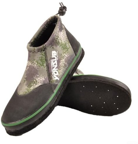 Zoegneer Botas de pesca de la caza del neopreno, clavos de acero para la movilidad mejorada, naranja/verde