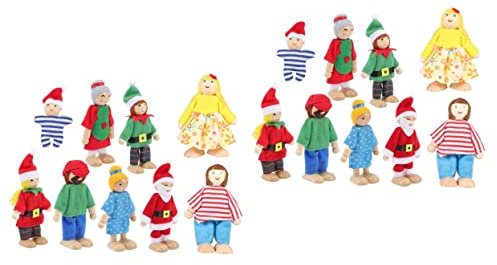 ibasenice 18 STK Puppe Beruhigendes Spielzeug Für Kinder Weihnachtsfamilienfiguren Beruhigendes Spielzeug Plüsch-beißspielzeug Mini-weihnachtsmenschen Kinderspielzeug Stoff