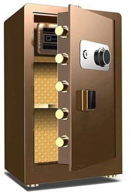 Safe Tresor Mechanisches Schloss, Tresor, Büro-Aktenschrank, altes Handbuch, Diebstahlschutz, mechanischer Code-Safe Sicherheitssafe(Bruin,70cm)