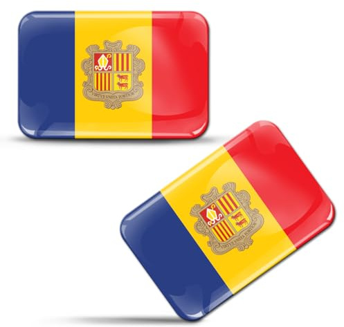 SkinoEu® 2 Autocollants 3D - Drapeau Japonais - Drapeau d'Andorre F 176