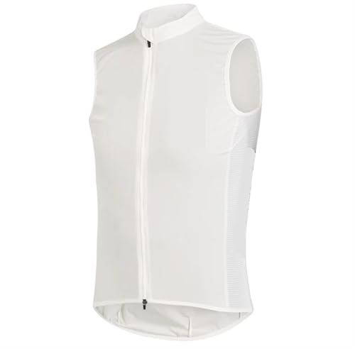 L6NqIAG Gilet da Ciclismo Bianco Antivento Impermeabile Senza Maniche Gilet da Bicicletta Leggero Traspirante Giacca da Ciclismo Bici Gilet da Ciclismo Uomo(M)