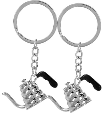 DECHOUS 2pcs Grinder Keychain Mini Kettle Keyring Car Key Holder Bag Purse Hanging Decor for Enthusiasts