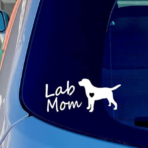 6x3inch Lab Mom Labrador Autoaufkleber – Lustiger Hund Sticker für Auto, Fenster, Heckscheibe, selbstklebend & wetterfest
