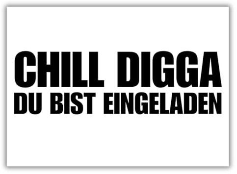 celebr8te 12x lässige Geburtstagseinladungen - CHILL DIGGA, DU BIST EINGELADEN - Einladungskarten für Kindergeburtstag Jungen - Teenager Party Einladungskarten inkl. Messenger Bild & Urlaubsgutschein
