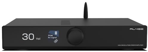 SMSL AL400 All-in-One Hi-Fi Decoder/Preamp/Phono Power Amp TPA3255 amp & CS43141 dac chip Full MQA, MM & MC Cartridge HDMI(eARC),for TV Home theater Subwoofer Desktop Bookshelf passive speakers(Black)