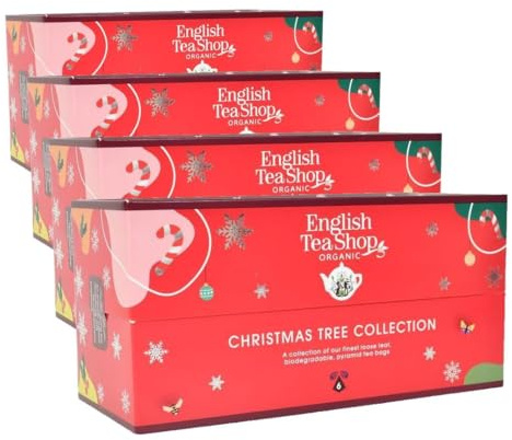 Christmas 2023 English Tea Shop Christmas Tree Collection (Pack of 4)