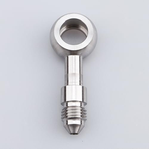 Stainless Steel -4 AN Male to Banjos Eye Bolt Reusable Brake Pipe Fittings Adapter, Straight AN4 D10.2mm