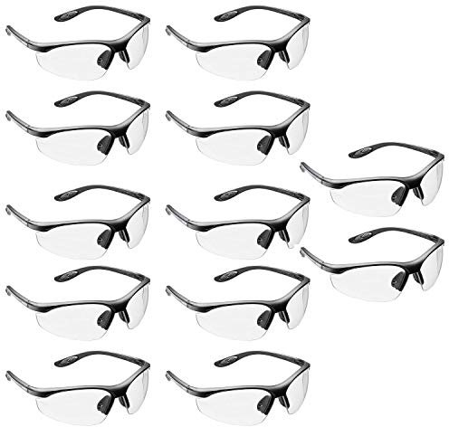 voltX 12 x CONSTRUCTOR' (Clear Lens) CONTRACTORS DISCOUNT quantity pack, Wraparound Safety Glasses/Cycling Sports Glasses UKCA & CE EN166F certified. Anti-fog and Anti-scratch, UV400 protection