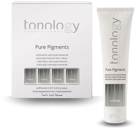 Tonology Pure Pigment Soft Grey | Tinte Semipermanente sin Amoniaco, Tinte Fantasía, Mascarilla, Aporta Nutrición y Brillo, Gris Claro - 100ml