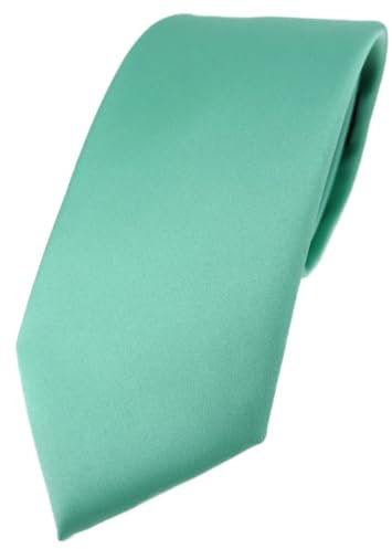 TigerTie Herren Krawatte – Klassische 7,5 cm Krawatte in grün mint einfarbigem Design, ideal für Geschäftstermine, festliche Anlässe und die Freizeit