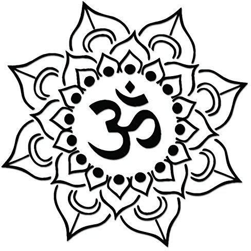 SUPERSTICKI Om Lotus Flower Yoga - [6 inch/15 cm Tall] - Aufkleber Auto,Scheine,Lack,Motorrad,Wandtattoo,Tattoo