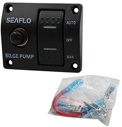 D DOLITY 12V,24V Panneau de Commutateur de Pompe de Cale à 3 Voies Automatique/Off/Manuel SFSP-015-02 avec Indicateur LED