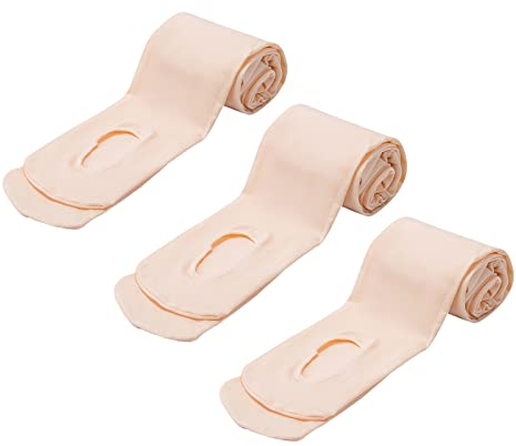 MANZI 3 Paar Balettstrumpfhose Mädchen Damen Basic Cabrio Ballett Tanz Strumpfhosen mit Fersenloch Kinder,Erwachsene 40 den,Ballett Rosa,Large(Age 11-14)