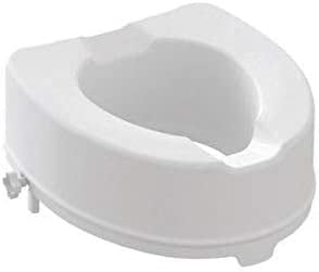 Toilettensitzerhöhung, anatomisch geformt, mit seitlichem Befestigungssystem (ohne Deckel, Höhe 14 cm)