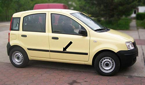Spangenberg, bandes de protection latérales noires, compatible avec FIAT Panda II type 169 2ème génération ans de construction 09.2003-12.2012 F4 (3700004)