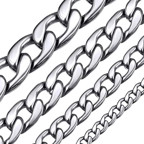 ChainsHouse panzerkette Herren 5mm Breit 20 inch Edelstahl kubanischekette Herren Schmuck mit Schmuckbeutel Vater/Großevater/Bruder