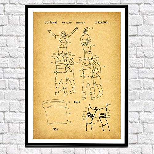 WallBUddy Rugby Poster New Zealand Rugby Union Patent Print Rugby Print Rugby Gift Sport All Blacks WB031 (13cm x 18cm, Vintage)